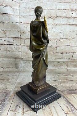 Fait Bronze Sculpture Solde Bas Marbre Déesse Grec Sagesse Femme Deco Art