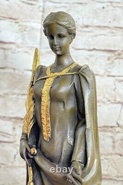 Fait Bronze Sculpture Solde Bas Marbre Déesse Grec Sagesse Femme Deco Art