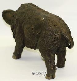 Fait Bronze Sculpture Solde Deco Art Cochon Wild Sanglier Chemin Signée Figurine