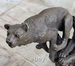 Fait Bronze Sculpture Solde Jaguar/ Puma/ Léopard/ Large Deco Art Superbe