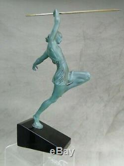 Fayral Statue Art Deco La Lanceuse De Javelot Ht. 30 CM Avec Base Sculpture