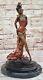 Flamenco Danseuse Art Déco / Nouveau Spéciale Patine Fille Bronze Déco
