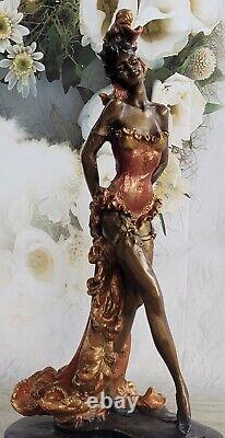 Flamenco Danseuse Art Déco / Nouveau Spéciale Patine Fille Bronze Sculpture
