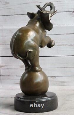 Grand Art Déco Faune Éléphant Par Bugatti Bronze Fonte Sculpture Figurine