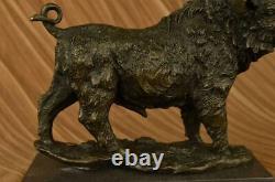 Grand Barye Sauvage Sanglier Cochon Art Déco Sculpture Marbre Base Figurine