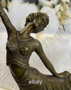 Grand Dimitri Chiparus Danseuse Art Déco Bronze Sculpture Marbre Base