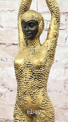Grand Dimitri Chiparus Danseuse Art Déco Bronze Sculpture Marbre de Base