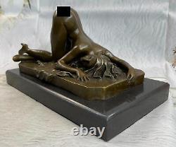 Grand Érotique Nu Femme Bronze Sculpture Nue Figurine Érotique Art Déco