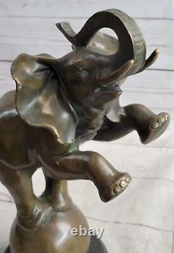 Grand Signée Art Déco Africain Éléphant Bronze Sculpture Par Bugatti Fonte Solde