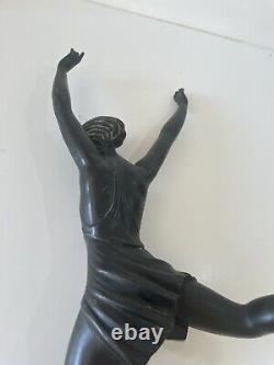 Grande sculpture Danseuse Art Déco Max Le Verrier signé Fayral Collection