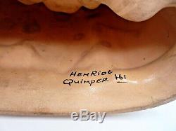 Henriot Quimper sculpture 3 bretonnes céramique art deco
