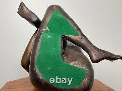 Intéressant Art Déco Style Nubile Bronze Érotique Tribal Chair Femme Sculpture