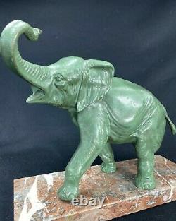 Irenee Rochard (1906-1984) Sculpture Elephanteau Patinee Bronze Art Deco Statue