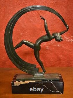 JANLE par LE VERRIER La Danseuse au ruban Sculpture en régule 1930 Art Déco