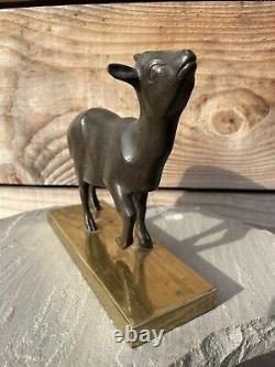 L. VANDAMME Paris Sculpture Bronze Chèvre Mouton Art Deco Design 1950 Lalanne
