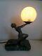 Lampe Art Deco 1930 Statue Femme Danseuse Sculpture En Metal Couleur Bronze