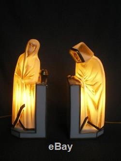 Lampe veilleuse art deco ELTE lamp vintage statue sculpture orientale figurine