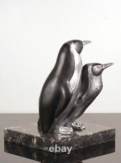 Les pingouins marcel andré bouraine sculpture art déco