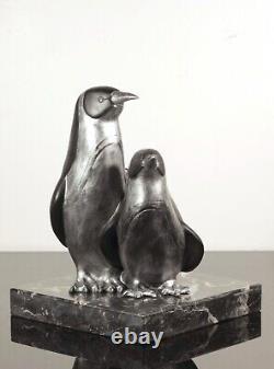 Les pingouins marcel andré bouraine sculpture art déco