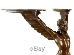 Magnifique Art Déco Sculpture Icarus en Bronze Sign. Gennarelli