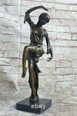 Main Fabriqué Signée Chiparus Art Déco Français Danseuse Bronze Sculpture Décor