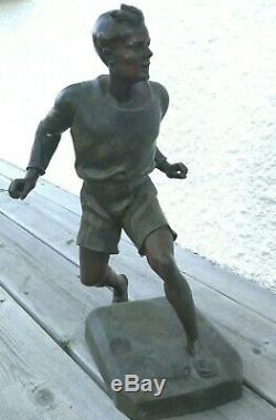 Marcel DEBUT (1865-1933) sculpture art déco sprinter 1920 grand modèle sport art