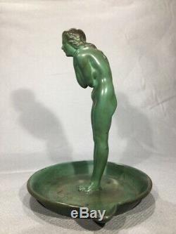 Max Le Verrier sculpture en bronze La baigneuse époque Art Deco