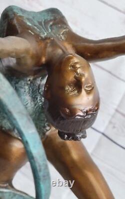 Multi Couleur Patine Fonte Ruban Danseuse Bronze Sculpture Art Déco Statue Solde