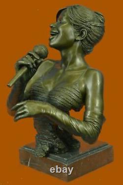 Original Théâtre Actrice Bronze Statue Dancer Jazz Singer Art Déco Sculpture Nr