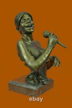 Original Théâtre Actrice Bronze Statue Dancer Jazz Singer Art Déco Sculpture Nr
