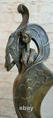 Original Theatre Actrice Bronze Statue Danseuse Jazz Singer Art Déco Sculpture