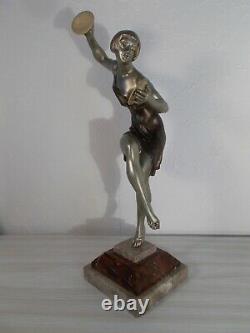 Paire de sculpture chryselephantine art deco 1930 LIMOUSIN statue femme danseuse