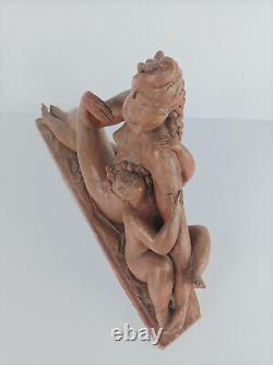Pascal Boureille (1909-1999) Sculpture Art Déco en terre cuite Mère et enfant
