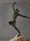 Pierre Le Faguays Art Deco Sculpture D'une Femme Au Javelot 60cm