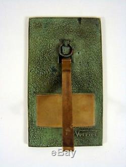 Plaque Bronze Art Déco MADONE Signée Max Le Verrier D 6,8 x 12 cm