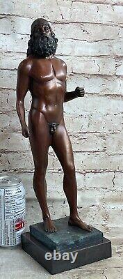 Poseidon Bronze Grec Mer Sculpture Art Déco Figurine Marbre Fonte