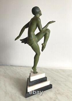 RARE SCULPTURE ART DECO 1930, DANSEUSE SIGNEE Lucien GIBERT ORIGINAL