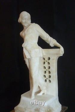 R. BULONI Jeune fille à la balustrade Sculpture ART DECO