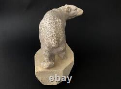 Rare Sculpture Ceramique Crispee Ours Polaire Sur Glacier Art Deco 1930 Sevres