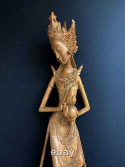 Rare Sculpture En Bois Epoque Art Deco Indonesie Bali