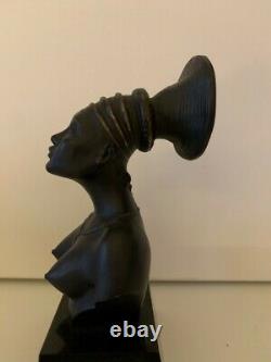 Rare Sculpture Femme Mangbetou Symbole De La Croisiere Noire 1925 Citroen