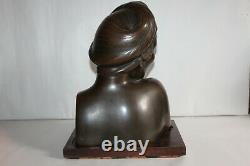 Rare bronze Art déco Tonkinoise Emile BOUDON atelier Hoang Xuan Lan 1930