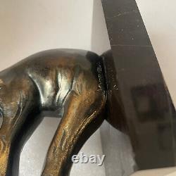 Rare paire de serre livre éléphant art deco sculpture marbre ancien 1930 J Amour