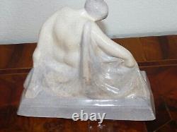 Rare sculpture de femme ART DECO céramique Georges HALBOUT DU TANNEY (1895-1986)