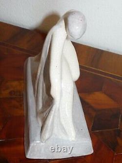 Rare sculpture de femme ART DECO céramique Georges HALBOUT DU TANNEY (1895-1986)