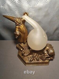 Rarissime! Veilleuse lampe art déco 1920 ALCHIMISTES! Sculpture statuette enfant