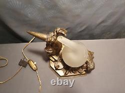 Rarissime! Veilleuse lampe art déco 1920 ALCHIMISTES! Sculpture statuette enfant