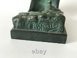 Raymonde Guerbe / La vague (Le Faguay, Le Verrier) Art Deco 1930 sculpture nu
