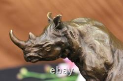 Rhinocéros Taureau Bronze Sculpture Art Déco Style Signé Original Milo Deal