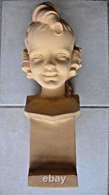 SEVRES buste enfant (terre cuite chamottée) ART DECO signé LEJAN 1930